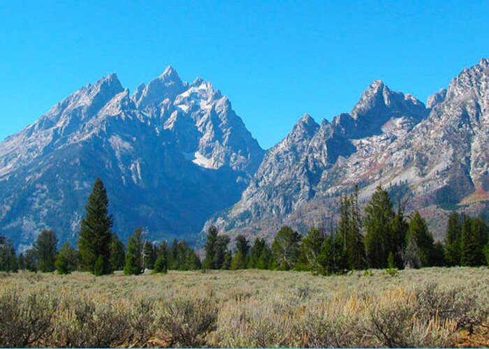 The Grand Tetons Greeting Card featuring the photograph Grand Tetons #4 by Jens Larsen