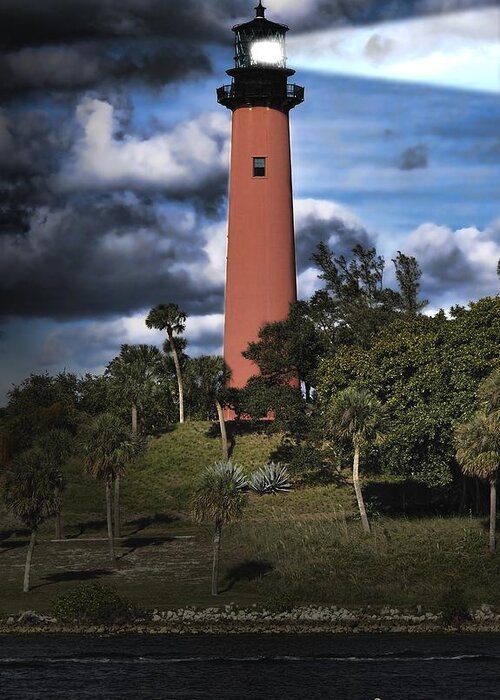 Lighthouse Greeting Card featuring the photograph Jupiter lighthouse-c by Rudy Umans