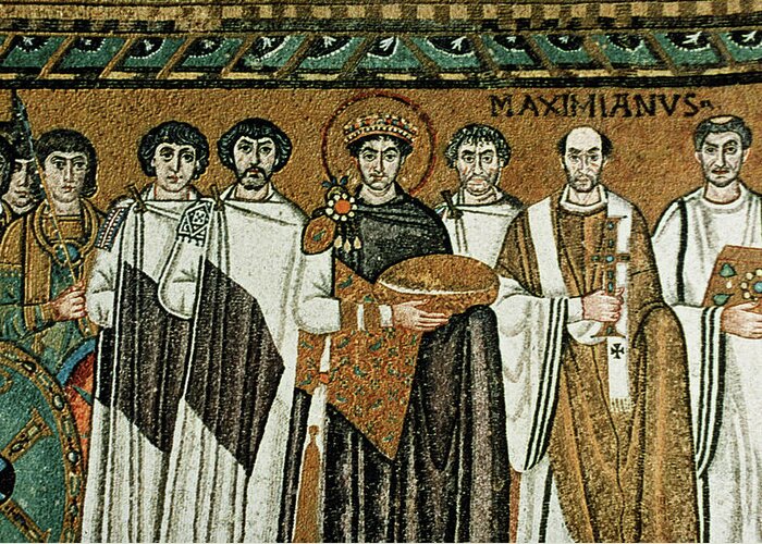 6th Century Greeting Card featuring the painting Justinian I (483-565) #5 by Granger
