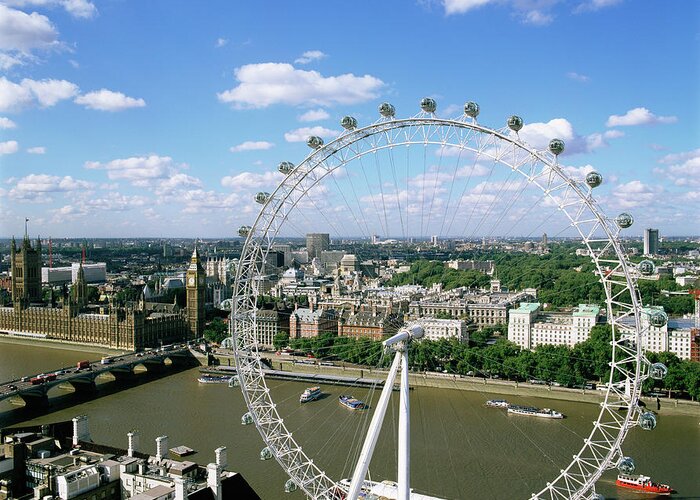 Millennium Wheel Greeting Card featuring the photograph London Eye #5 by Mark Thomas/science Photo Library