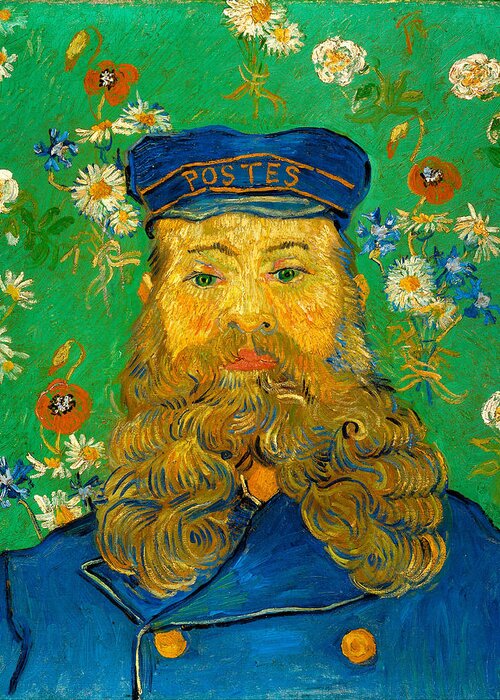Vincent Van Gogh Greeting Card featuring the painting Portrait Of Joseph Roulin #5 by Vincent Van Gogh