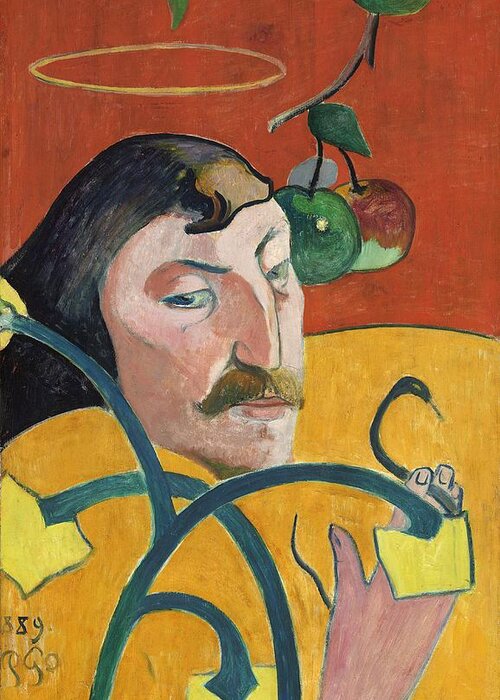Paul Gauguin Greeting Card featuring the painting Self Portrait #5 by Paul Gauguin