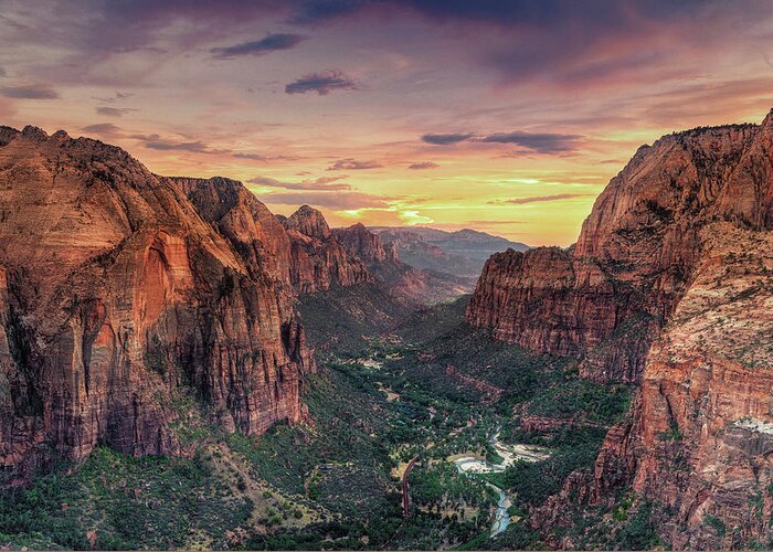Scenics Greeting Card featuring the photograph Zion Canyon National Park by Michele Falzone