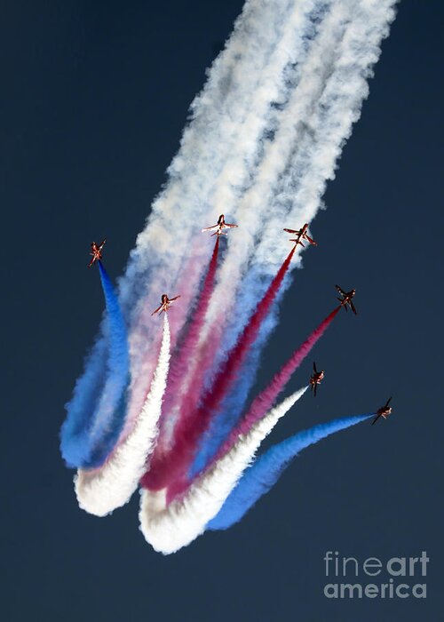 Red Arrows Greeting Card featuring the photograph Red Arrows #50 by Ang El