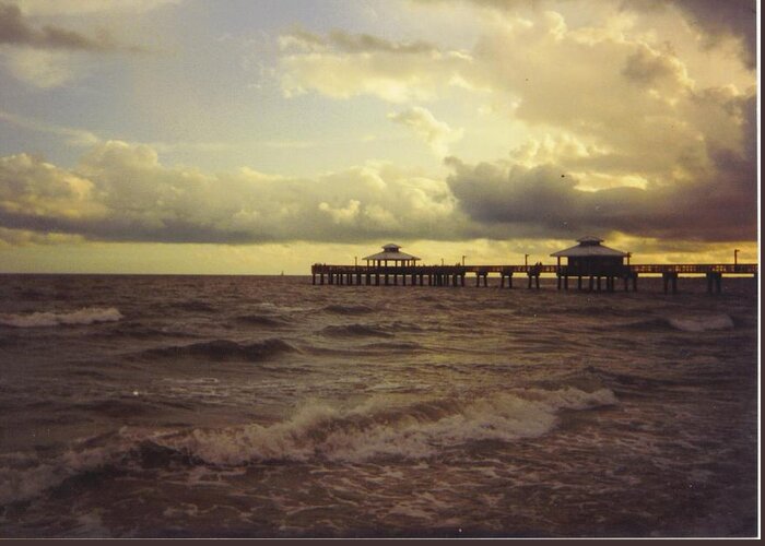 Storm Moving Across Ft.myers Beach Greeting Card featuring the photograph Skyscape #58 by Robert Floyd