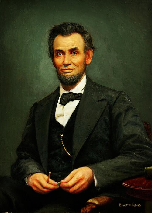 President Abraham Lincoln Greeting Card featuring the painting President Abraham Lincoln by MotionAge Designs