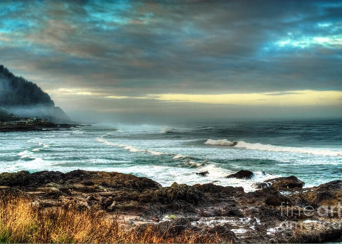 Ocean Greeting Card featuring the photograph Yachats Oregon #6 by Loni Collins