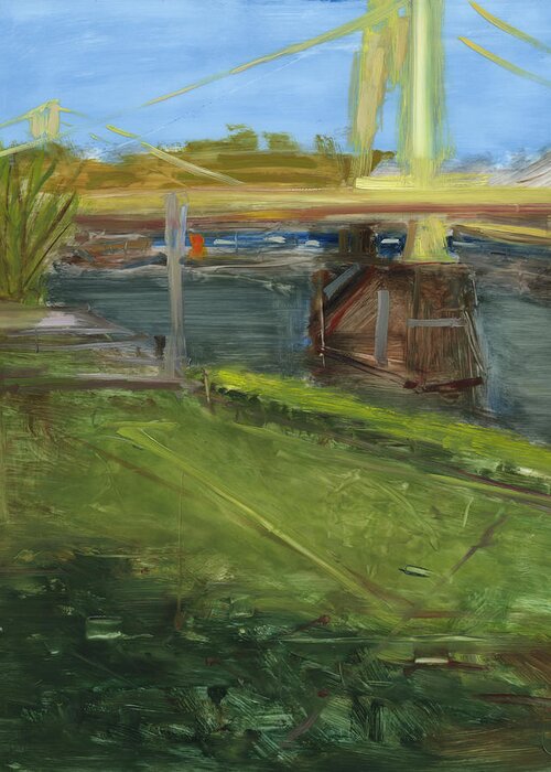 Bridges Greeting Card featuring the painting Untitled #133 by Chris N Rohrbach