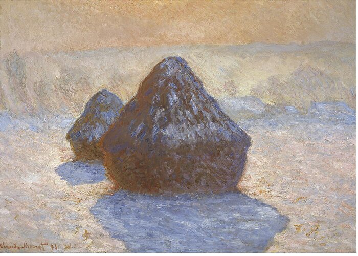 Claude Monet Greeting Card featuring the painting Haystacks #7 by Claude Monet