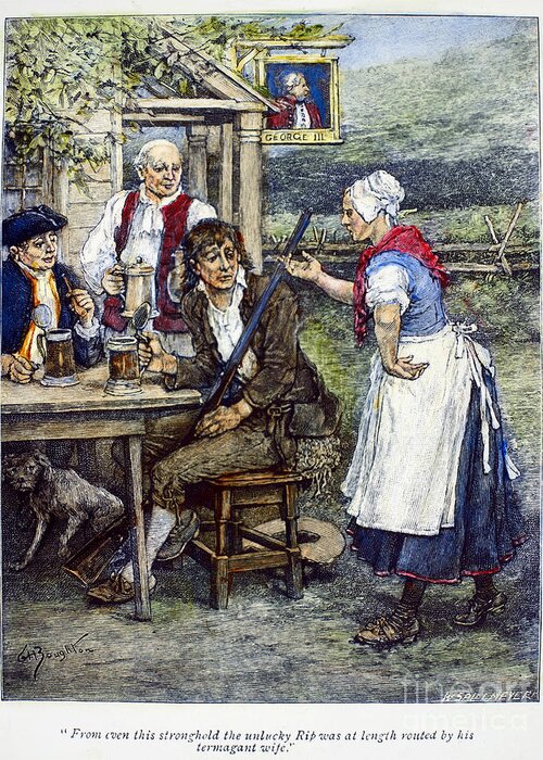 18th Century Greeting Card featuring the photograph Irving: Rip Van Winkle #7 by Granger