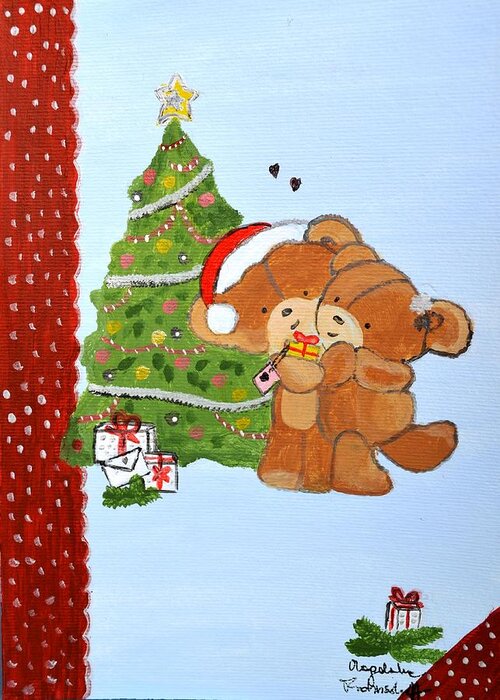 Christmas Card Greeting Card featuring the painting Merry Christmas #2 by Magdalena Frohnsdorff