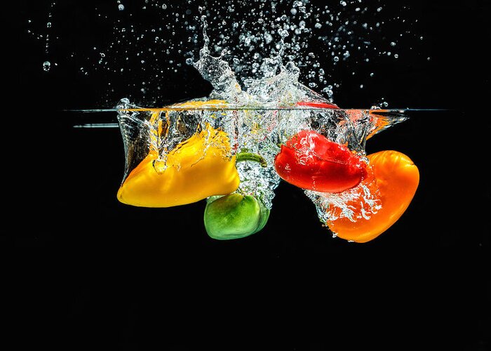 Agriculture Greeting Card featuring the photograph Splashing Paprika by Peter Lakomy