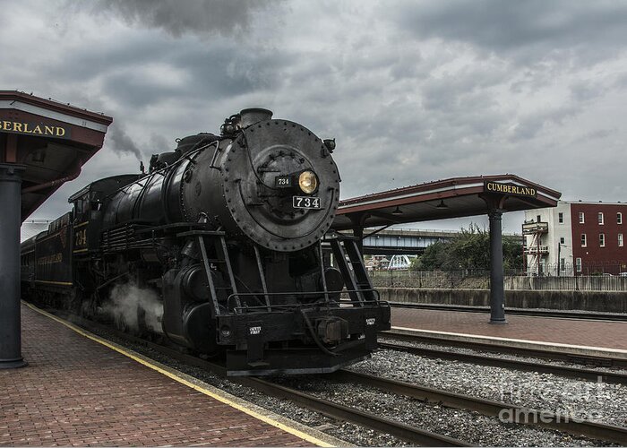 Train Greeting Card featuring the photograph #734 Cumberland #734 by Terry Rowe