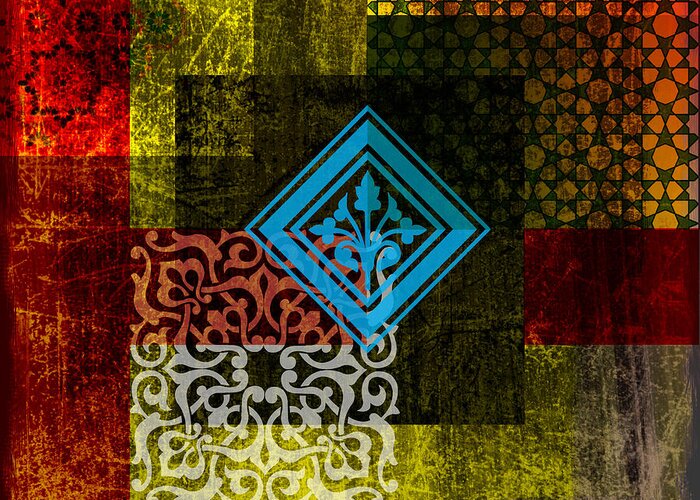 Arabic Motives Paintings Greeting Card featuring the painting Islamic Motif 01 by Corporate Art Task Force