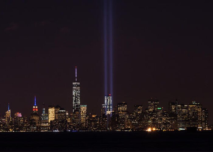 Photo Of Tribute In Light Of Manhattan On September 11 Greeting Card featuring the photograph 9.11.2014 #9112014 by Kenneth Cole