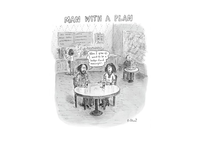 Plan Greeting Card featuring the drawing New Yorker April 9th, 2007 by Roz Chast