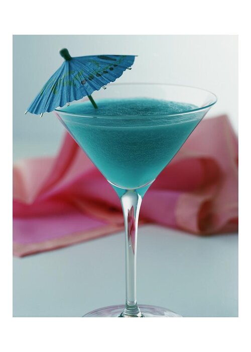 Beverage Greeting Card featuring the photograph A Blue Hawaiian Cocktail by Romulo Yanes