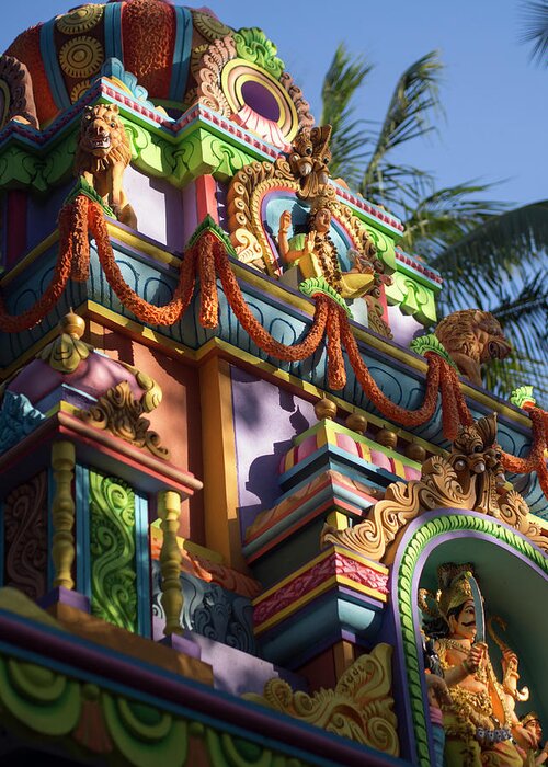 Bangalore Greeting Card featuring the photograph A Colorful Hindu Temple Is Decorated by David H. Wells