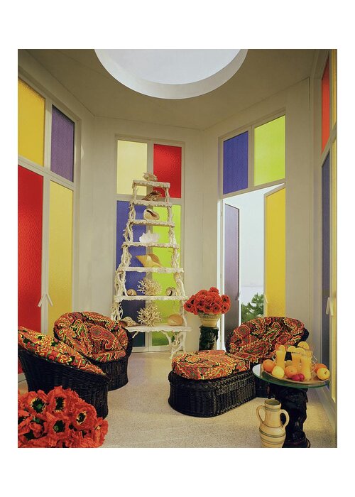 Mallory-tills Inc Greeting Card featuring the photograph A Colorful Living Room by Wiliam Grigsby