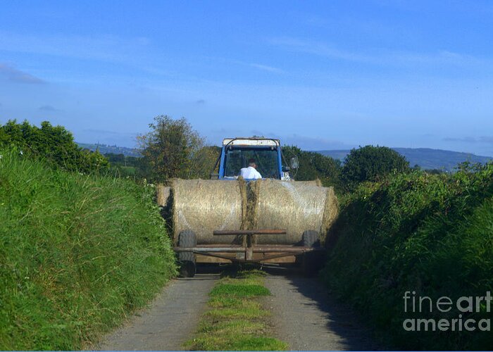 Tractor Greeting Card featuring the photograph A country road by Joe Cashin