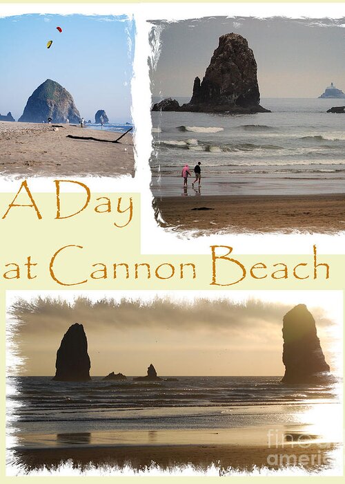 Cannon Beach Greeting Card featuring the photograph A Day on Cannon Beach by Sharon Elliott