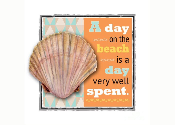 Scallop Greeting Card featuring the digital art A day on the beach is a day very well spent. by Amy Kirkpatrick