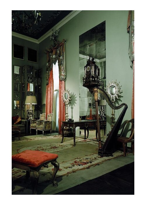 Tony Duquette Greeting Card featuring the photograph A Drawing Room by Shirley C. Burden