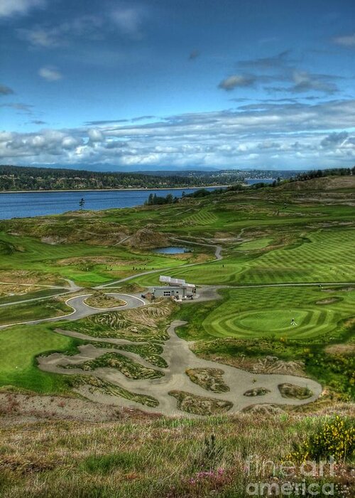 Chambers Creek Greeting Card featuring the photograph A Fairway to Heaven - Chambers Bay Golf Course by Chris Anderson