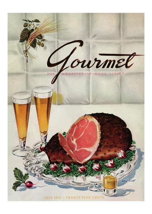 Illustration Greeting Card featuring the photograph A Gourmet Cover Of Ham by Henry Stahlhut