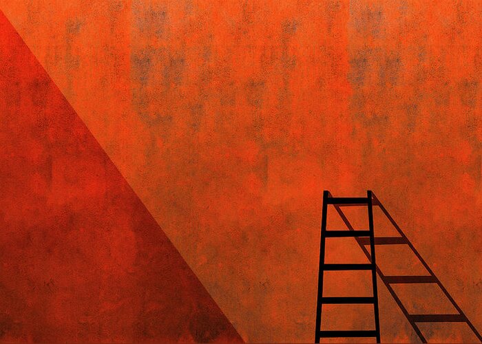Ladder Greeting Card featuring the photograph A Ladder And Its Shadow by Inge Schuster