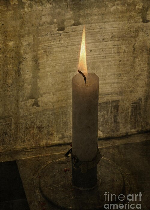 Candle Greeting Card featuring the photograph A Light in the Dark by Inge Riis McDonald