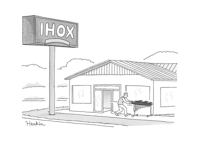 Ihox Greeting Card featuring the drawing Ihox by Charlie Hankin