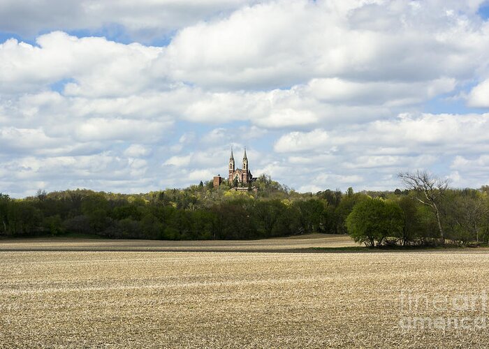 Holy Hill Greeting Card featuring the photograph a path to Holy Hill by Dan Hefle