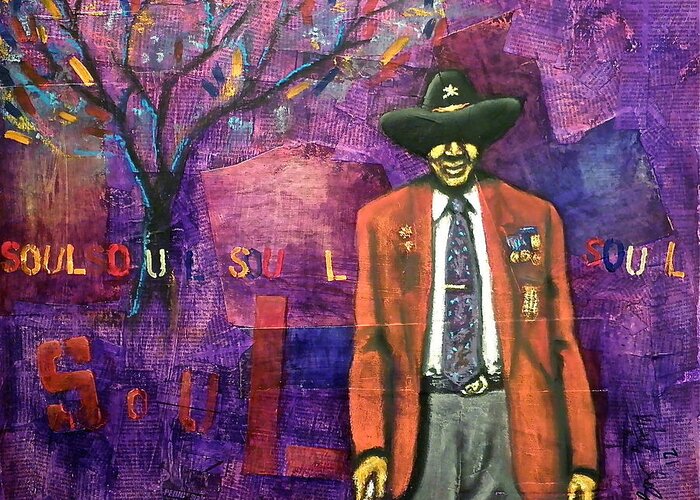 Buffalo Soldier Greeting Card featuring the mixed media A Real Buffalo Soldier by Bryan Tilford