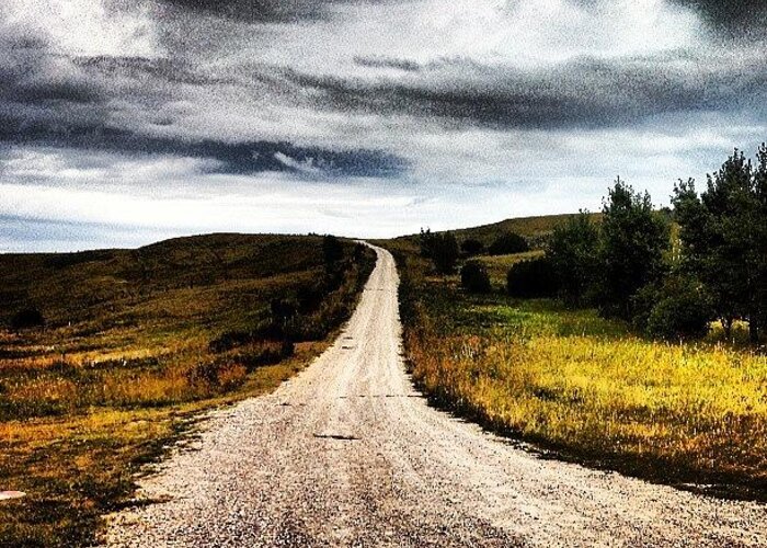 Rez Greeting Card featuring the photograph A Road In Kainai by Rachel Waters
