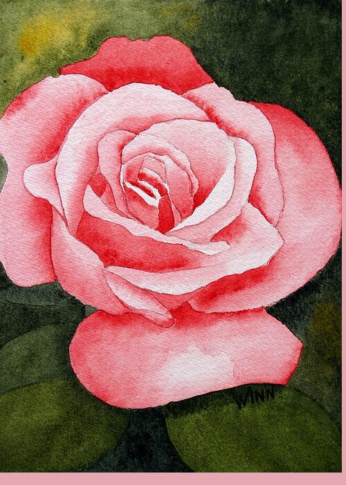 Watercolor Greeting Card featuring the painting A Rose by Any Other Name by Brett Winn