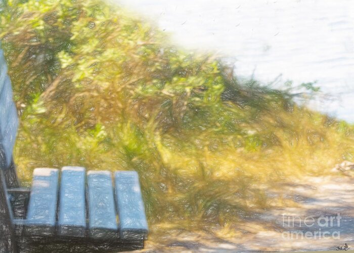 Ocean View Greeting Card featuring the photograph A Seat by the Ocean by Sandra Clark