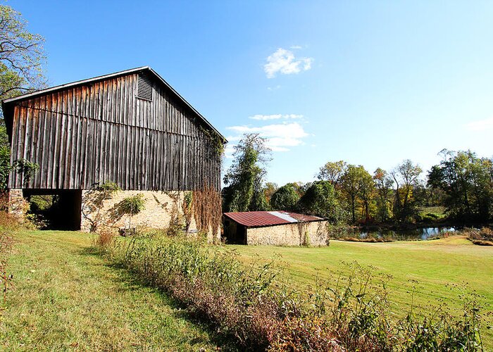 Barn Greeting Card featuring the photograph A Sunny Day at the Old Barn by Trina Ansel