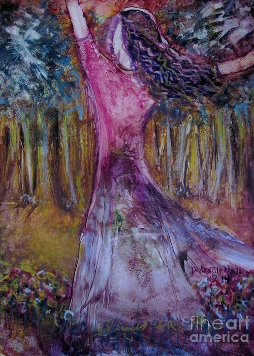 Trees Greeting Card featuring the painting A Time To Dance by Deborah Nell