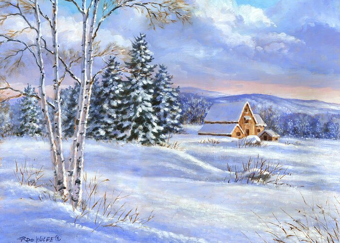 Winter Greeting Card featuring the painting A Winter Afternoon by Richard De Wolfe