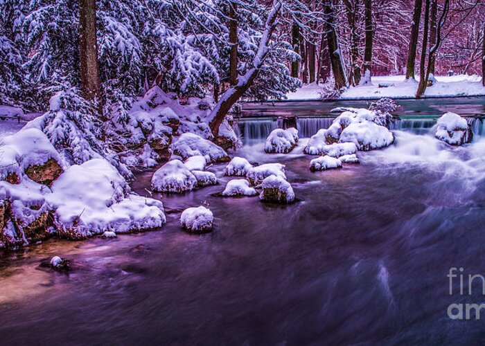 Creek Greeting Card featuring the photograph a winter's tale II - hdr by Hannes Cmarits