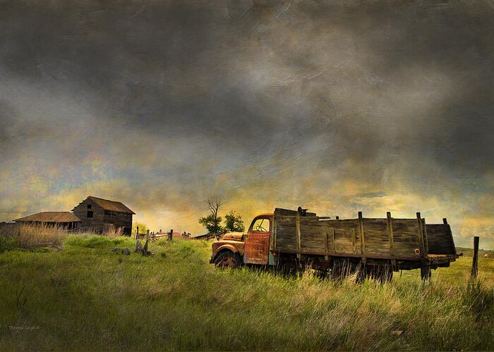Dodge Greeting Card featuring the photograph Abandoned Farm Truck by Theresa Tahara