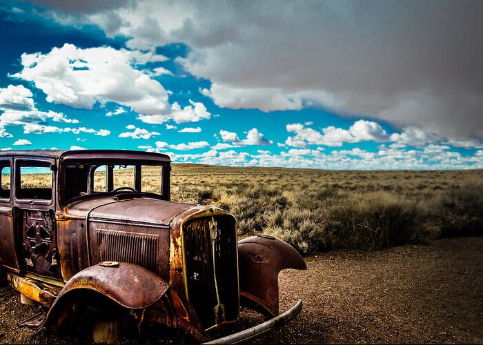 Route 66 Greeting Card featuring the photograph Abandoned Route 66 by Alan Marlowe