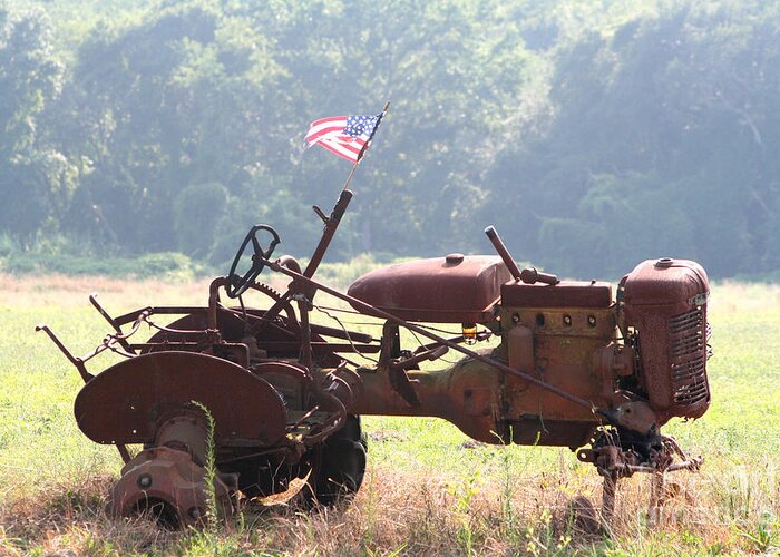 Tractor Greeting Card featuring the photograph Abandoned Tractor by Susan Stevenson
