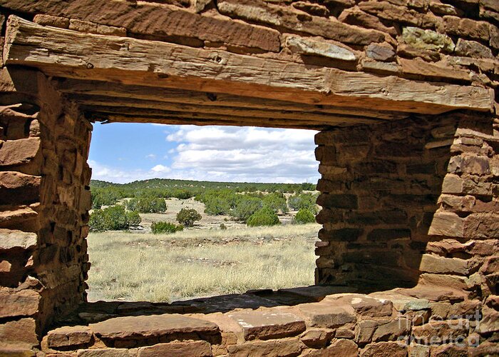 Stone Greeting Card featuring the photograph Abo Stoney Window by Birgit Seeger-Brooks