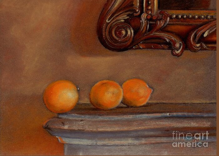 Fruit Greeting Card featuring the pastel About to Fall by Keith Gantos