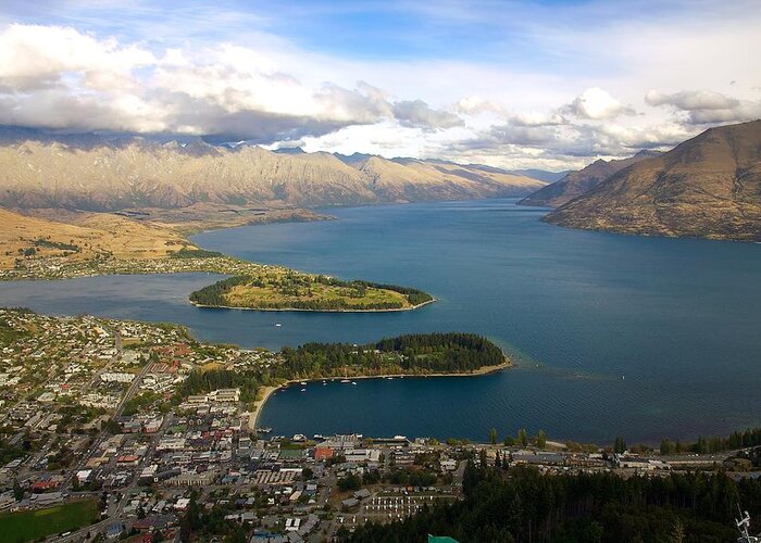 New Zealand Greeting Card featuring the photograph Above Queenstown by Stuart Litoff