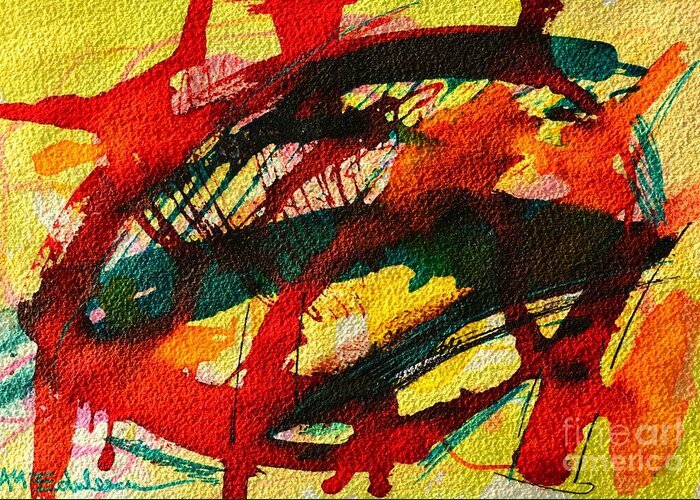Abstract Greeting Card featuring the painting Abstract 73 by Ana Maria Edulescu