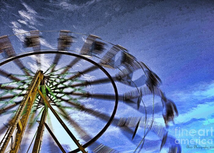 Ferris Wheel Greeting Card featuring the photograph Abstract Ferris Wheel by Linda Blair