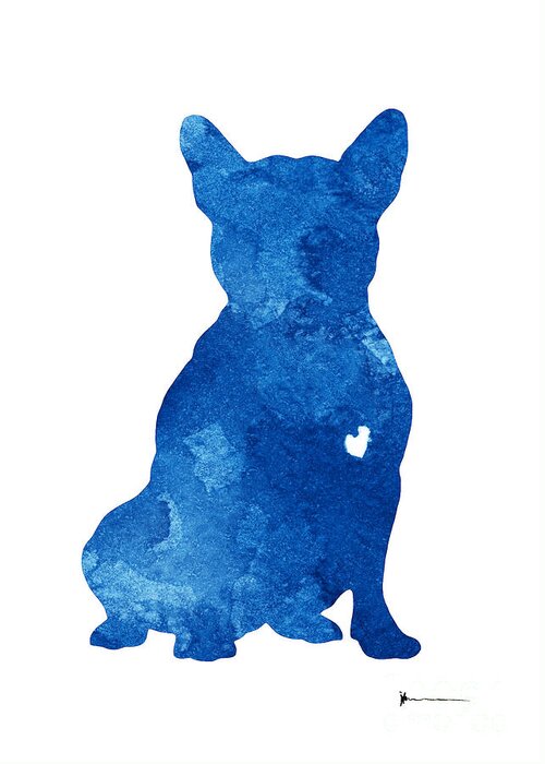 Abstract French Bulldog Silhouette Artwork Greeting Card For Sale